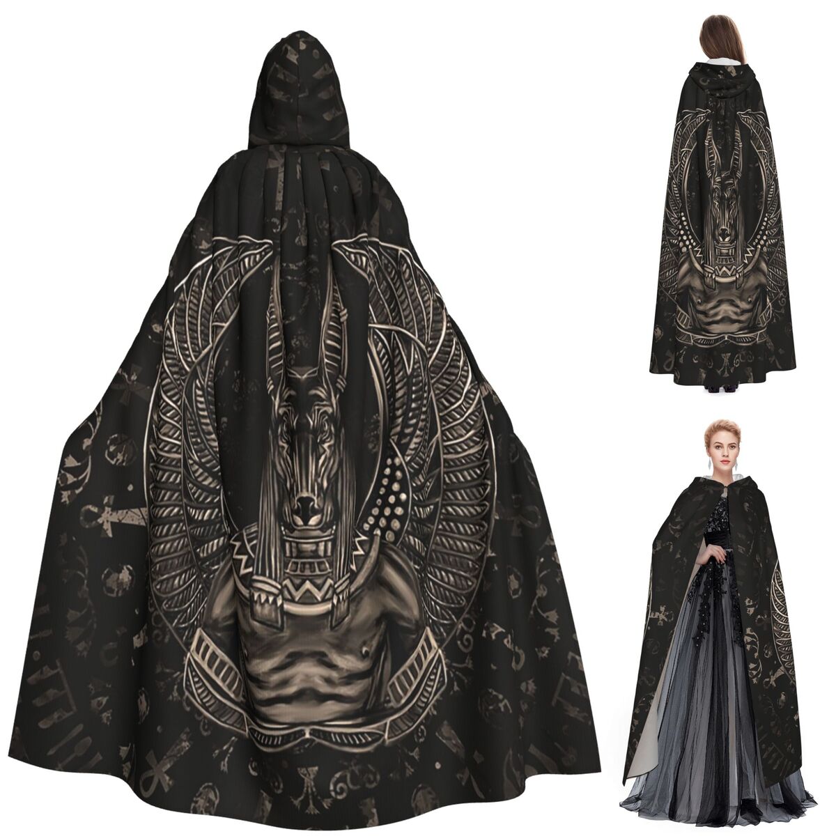 Egypt Cosplay Anime - Anubis Dios egipcio Sepia capa larga
