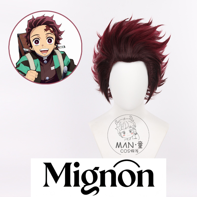 Anime Cosplay Tanjiro - Peluca de Cosplay Demon Slayer Tanjiro