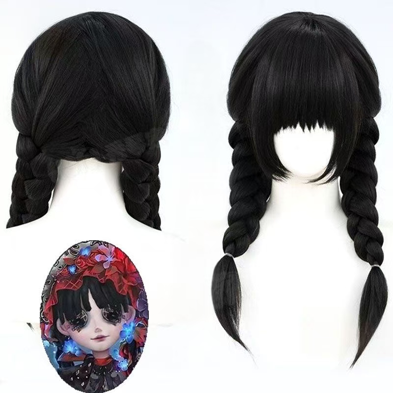 Anime Cosplay Little Girl - Peluca de pelo sintético con trenzas