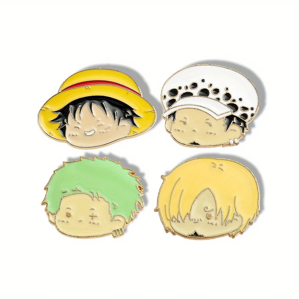 Anime Cosplay Simple - 4 Broches de Personajes de Anime,