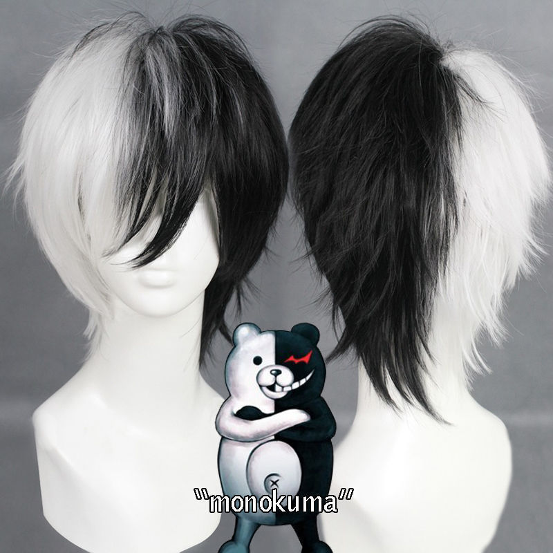 Cosplay Anime White Hair - Danganronpa Peluca de oso blanco y