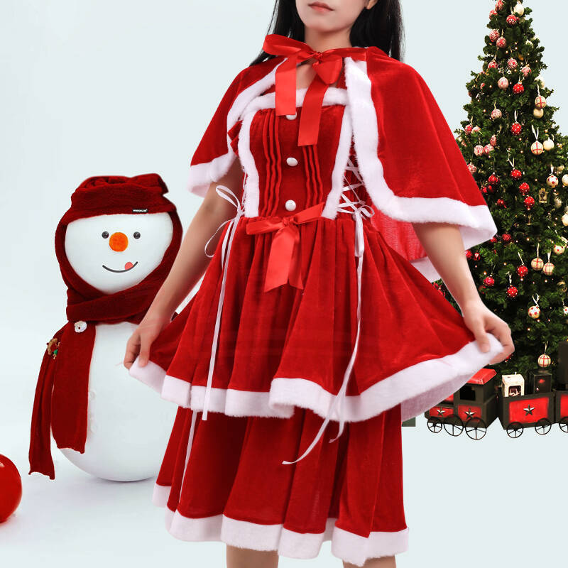 Anime Cosplay Little Girl - 2025 Falda navideña Vestido COSPLAY Navidad