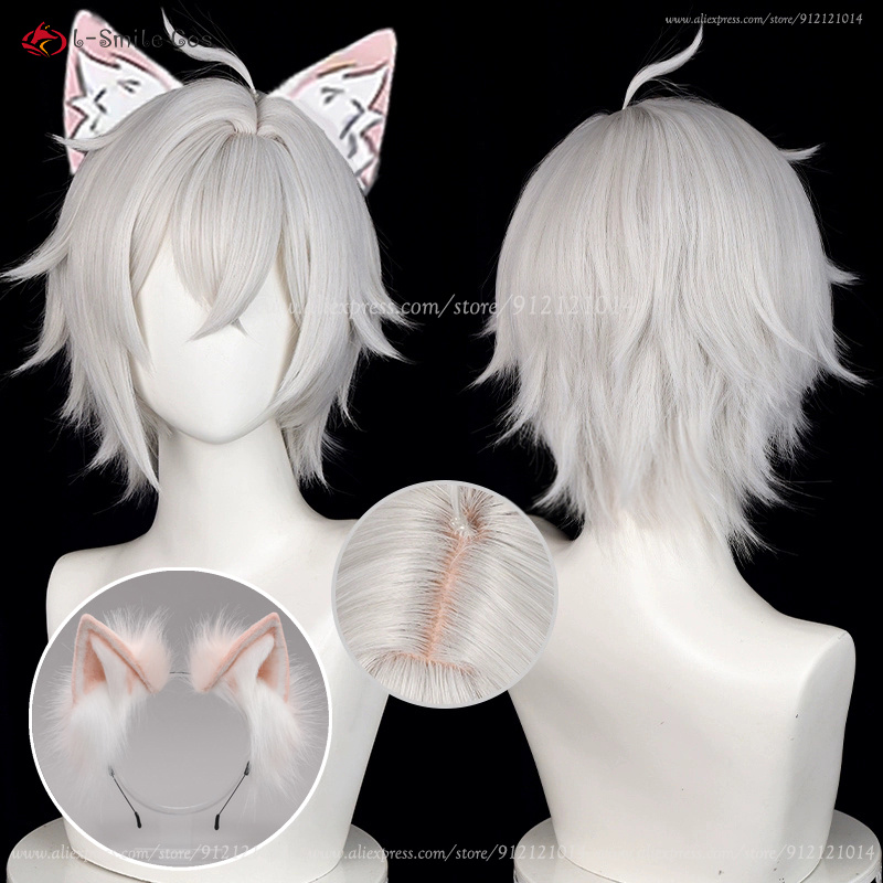 Cosplay Anime White Hair - Peluca de Cosplay ZZZ Seth Lowell