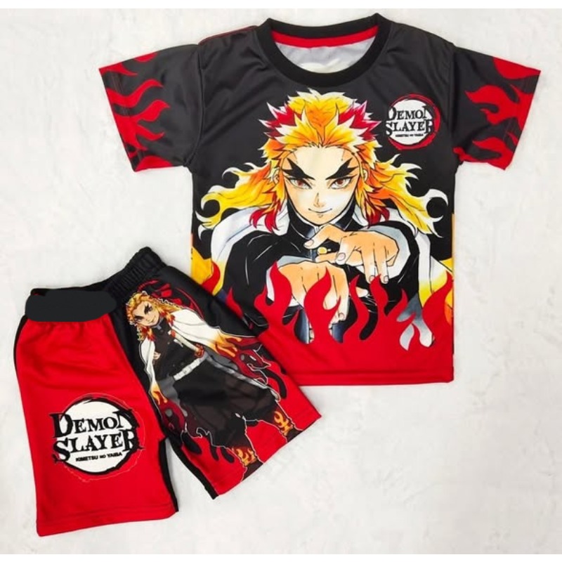 Anime Cosplay Tanjiro - Conjunto de camiseta y pantalones cortos