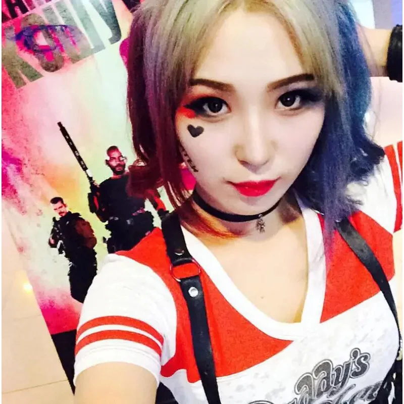 Anime Harley Quinn Cosplay - ☆ Camiseta de Cosplay de Harley
