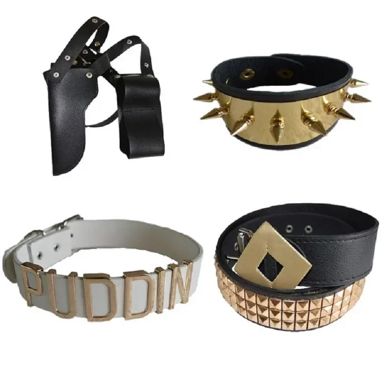 Anime Harley Quinn Cosplay - Escuadrón suicida Quinn Monster pulsera cinturón