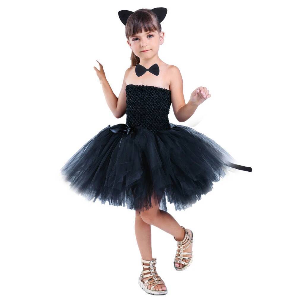 Anime Cosplay Simple - Lindo Vestido Tutú de Gato Negro