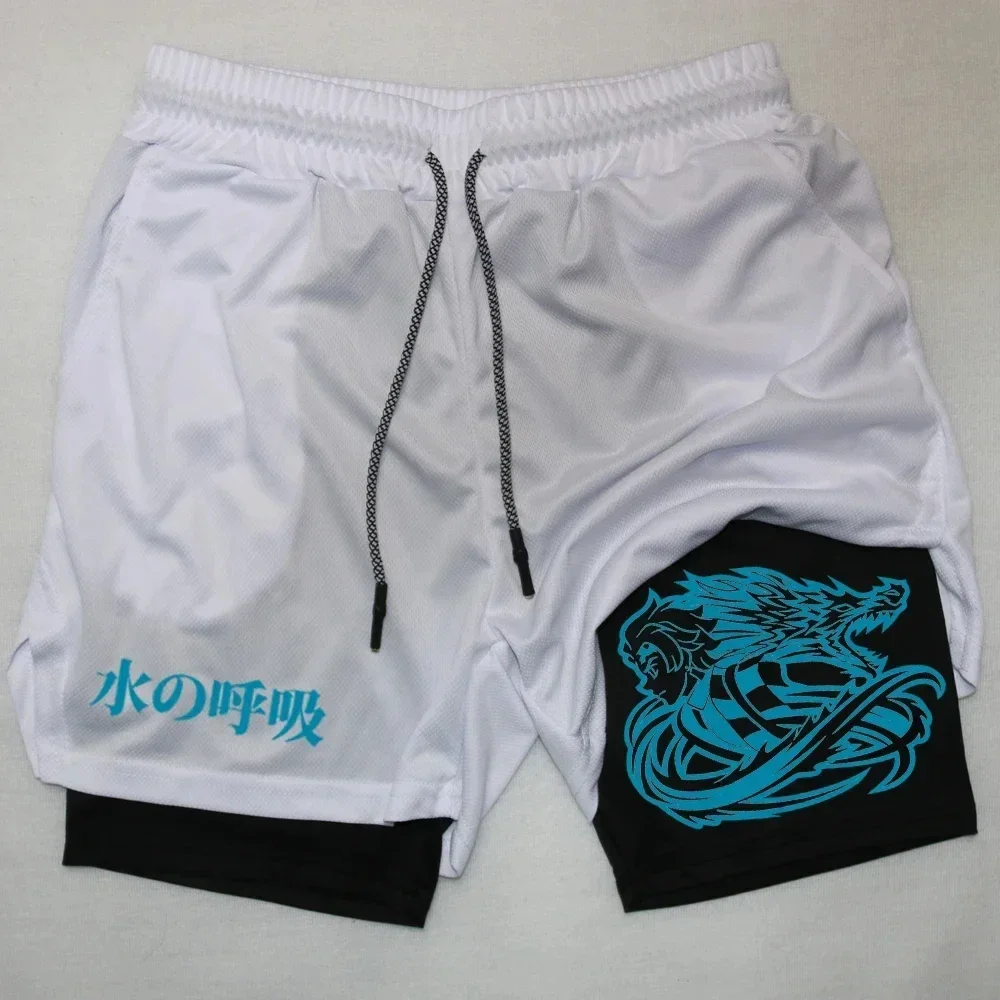 Anime Cosplay Tanjiro - Pantalones Cortos Deportivos Unisex Demon Slayer