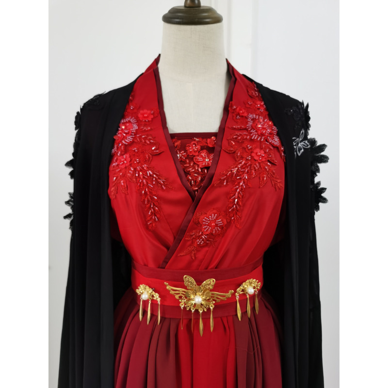 Disfraz Hanfu negro y rojo de  - Anime Cosplay Red reseña y precio