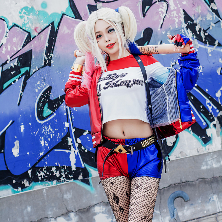 Disfraz de Cosplay de Harley Q - Anime Harley Quinn Cosplay reseña y precio