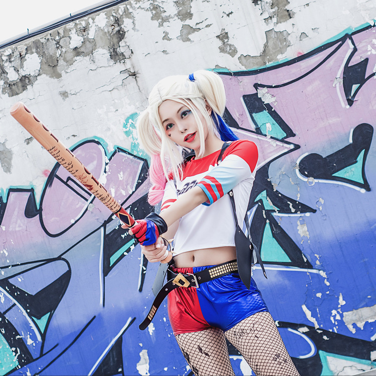 Disfraz de Cosplay de Harley Q - Anime Harley Quinn Cosplay reseña y precio