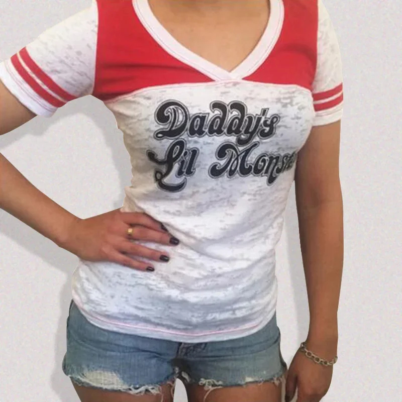 ☆ Camiseta de Cosplay de Harle - Anime Harley Quinn Cosplay reseña y precio