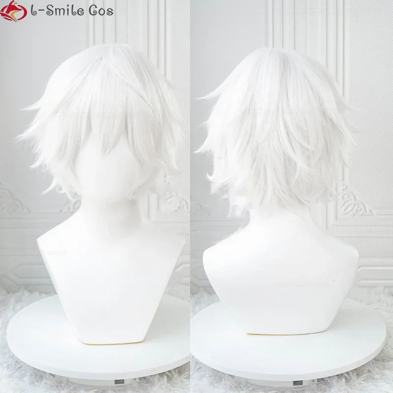 Peluca corta de 30 cm para hom - Cosplay Anime White Hair reseña y precio