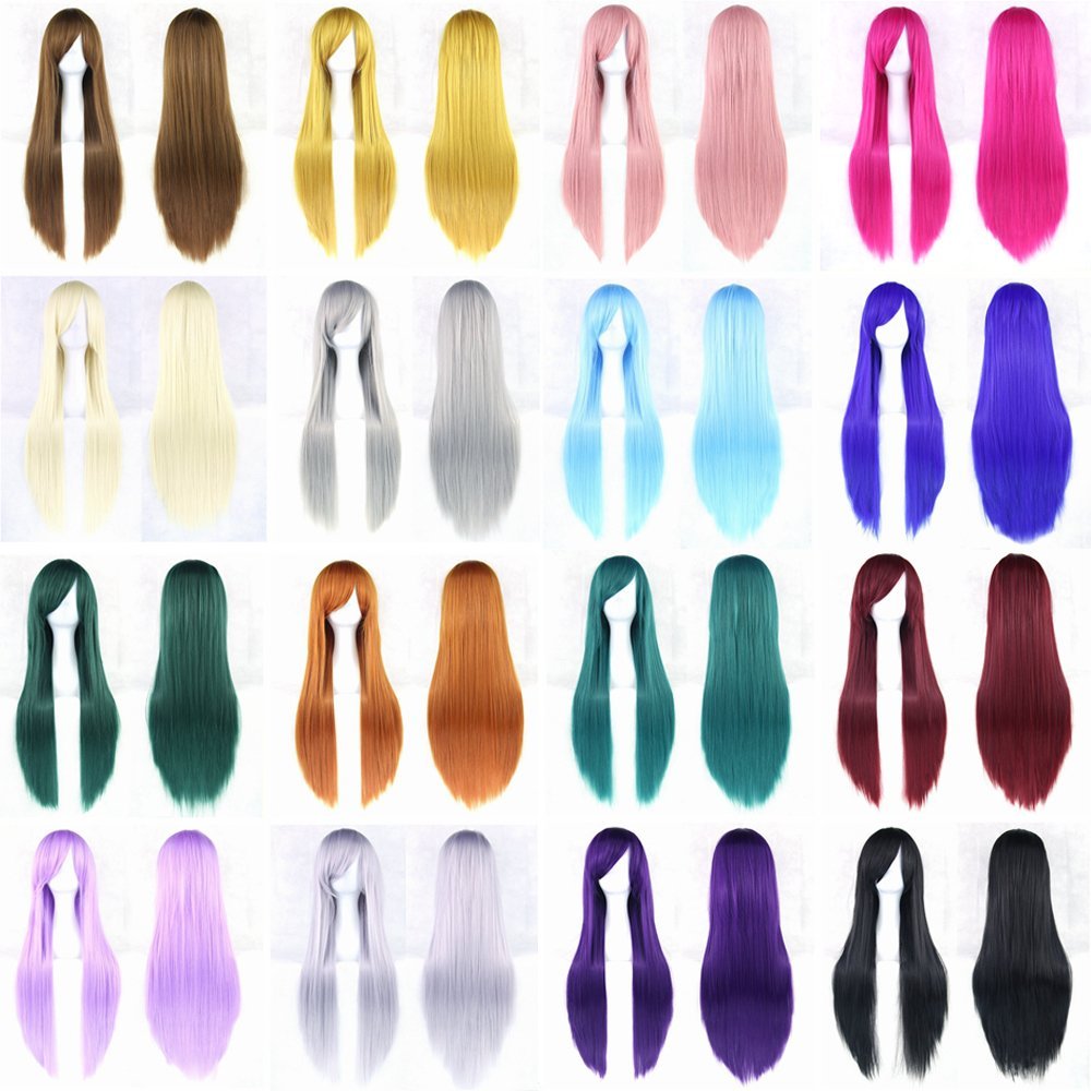 Pelucas de cosplay de pelo nat - Cosplay Anime White Hair reseña y precio